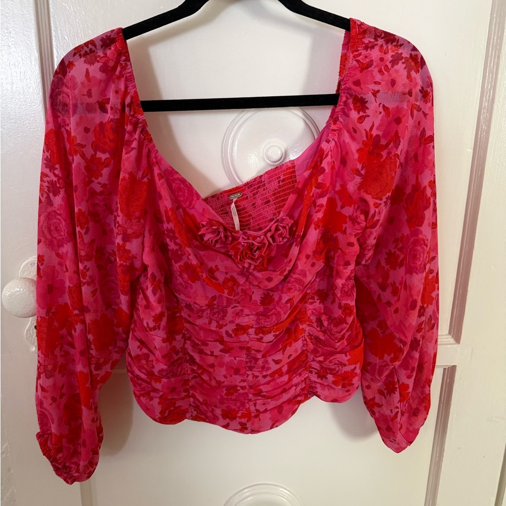 Free People Floral Oh Lala Top